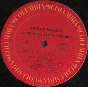 Johnny Mathis : When Will I See You Again (LP, Album, Ter)