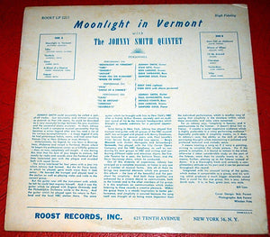 Johnny Smith Quintet Featuring Stan Getz : Moonlight In Vermont (LP, Album, Comp, Mono)