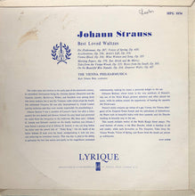 Laden Sie das Bild in den Galerie-Viewer, Johann Strauss Jr., The Vienna Philharmusica* : Best Loved Waltzes (LP, Comp)
