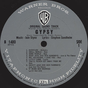 Rosalind Russell, Natalie Wood, Karl Malden : Gypsy (Original Sound Track) (LP, Album, Mono)