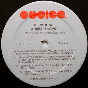 Irene Kral : Where Is Love? (LP, Album)