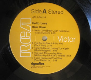 Hank Snow : Hello Love (LP, Album)