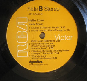 Hank Snow : Hello Love (LP, Album)