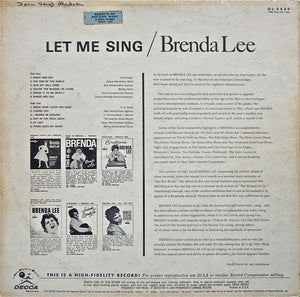 Brenda Lee : ... "Let Me Sing" (LP, Album, Mono)