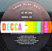 Laden Sie das Bild in den Galerie-Viewer, Brenda Lee : ... &quot;Let Me Sing&quot; (LP, Album, Mono)
