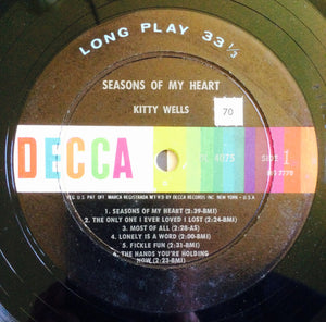 Kitty Wells : Seasons Of My Heart (LP, Mono)