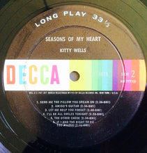 Laden Sie das Bild in den Galerie-Viewer, Kitty Wells : Seasons Of My Heart (LP, Mono)
