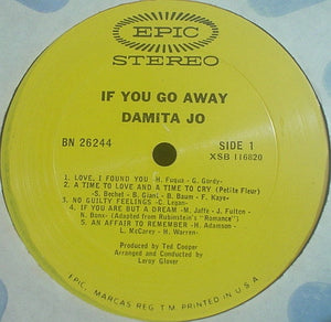 Damita Jo : If You Go Away (LP, Album)