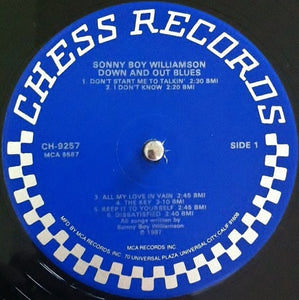 Sonny Boy Williamson (2) : Down And Out Blues (LP, Album, Mono, RE, Glo)