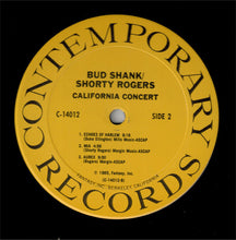 Laden Sie das Bild in den Galerie-Viewer, Bud Shank / Shorty Rogers : California Concert (LP, Album)
