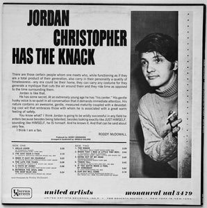 Jordan Christopher : Jordan Christopher Has The Knack (LP, Album, Mono)