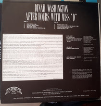 Laden Sie das Bild in den Galerie-Viewer, Dinah Washington : After Hours With Miss &quot;D&quot; (LP, Album, Mono, RE)
