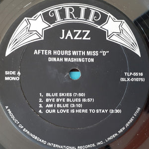 Dinah Washington : After Hours With Miss "D" (LP, Album, Mono, RE)