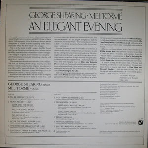George Shearing • Mel Tormé : An Elegant Evening (LP, Album)