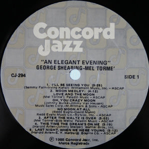 George Shearing • Mel Tormé : An Elegant Evening (LP, Album)