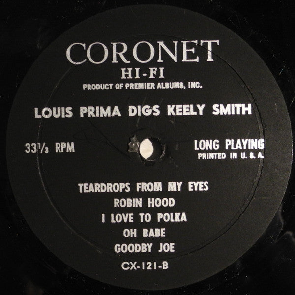 Buy Louis Prima & Keely Smith : Louis Prima Digs Keely Smith (LP, Album,  Mono) Online for a great price – Record Town TX