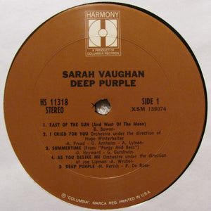 Sarah Vaughan : Deep Purple (LP, Comp)
