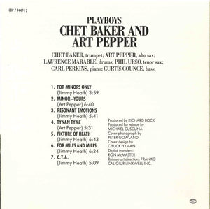Chet Baker & Art Pepper : Playboys (CD, Album, RE)