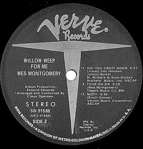 Wes Montgomery : Willow Weep For Me (LP, Album, Club)