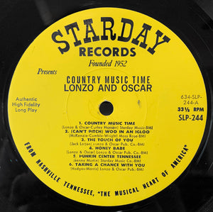 Lonzo & Oscar : Country Music Time (LP, Album, Mono)