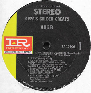 Cher : Cher's Golden Greats (LP, Comp)