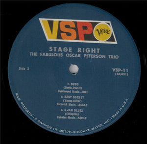 The Fabulous Oscar Peterson Trio* : Stage Right (LP, Comp, Mono, RE, RM)