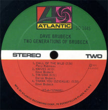 Laden Sie das Bild in den Galerie-Viewer, Dave Brubeck : Two Generations Of Brubeck (LP, Album, RI)
