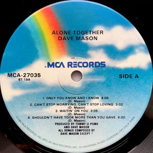 Dave Mason : Alone Together (LP, Album, RE)