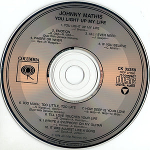 Johnny Mathis : You Light Up My Life (CD, Album, RE)