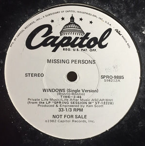 Missing Persons : Windows (12", Promo)