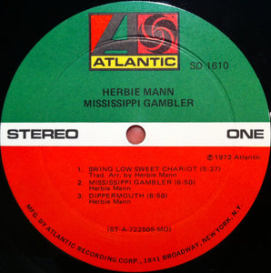 Herbie Mann : Mississippi Gambler (LP, Album, MO)