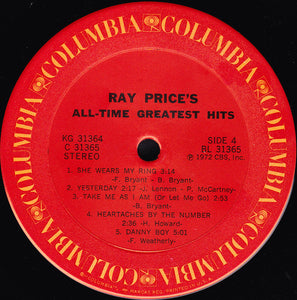 Ray Price : All Time Greatest Hits (2xLP, Comp, Ter)