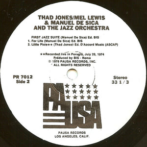 Thad Jones / Mel Lewis* & Manuel De Sica And The Jazz Orchestra : Thad Jones / Mel Lewis & Manuel De Sica And The Jazz Orchestra (LP, Album)
