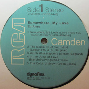 Ed Ames : Somewhere, My Love (LP, Album, Dyn)