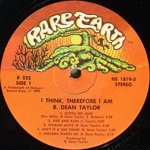 R. Dean Taylor : I Think, Therefore I Am (LP, Album)