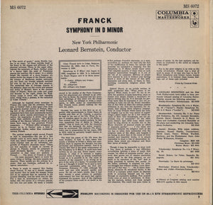 Franck* - Leonard Bernstein, New York Philharmonic* : Symphony In D Minor (LP, Album)