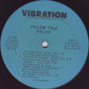 Sylvia* : Pillow Talk (LP, Album, Spe)