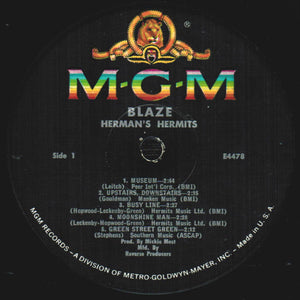 Herman's Hermits : Blaze (LP, Album, Mono, MGM)