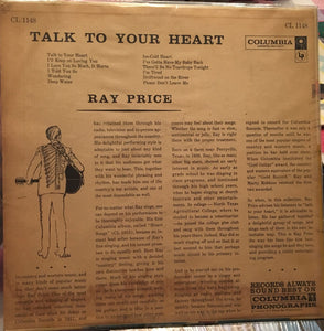 Ray Price : Talk To Your Heart (LP, Album)