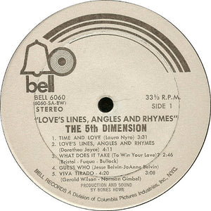 The 5th Dimension* : Love's Lines, Angles And Rhymes (LP, Album, BW)