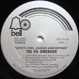 The 5th Dimension* : Love's Lines, Angles And Rhymes (LP, Album, BW)