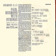Laden Sie das Bild in den Galerie-Viewer, Paul Desmond With Strings : Desmond Blue (LP, Album, Ind)
