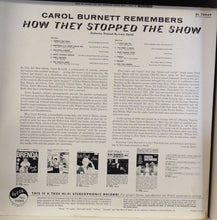 Laden Sie das Bild in den Galerie-Viewer, Carol Burnett : Carol Burnett Remembers How They Stopped The Show (LP, Album)
