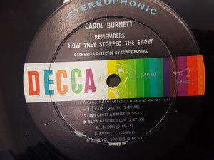 Carol Burnett : Carol Burnett Remembers How They Stopped The Show (LP, Album)