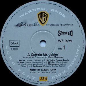 Antonio Carlos Jobim : A Certain Mr. Jobim (LP, Album)