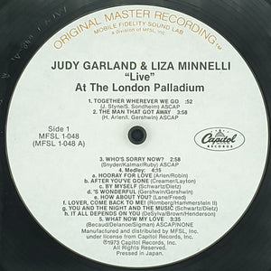 Judy Garland & Liza Minnelli : "Live" At The London Palladium (LP, Album, RE, RM)