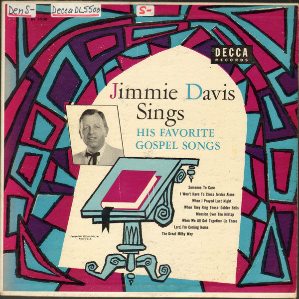 Jimmie Davis With The Anita Kerr Singers : Jimmie Davis Sings His Favorite Gospel Songs (10