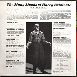 Harry Belafonte : The Many Moods Of Belafonte (LP, Album, Mono, Ind)
