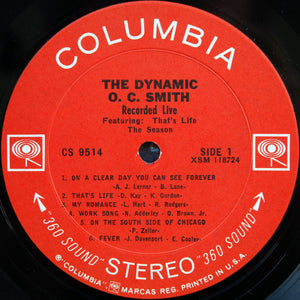 O. C. Smith* : The Dynamic O. C. Smith - Recorded Live (LP, Album)