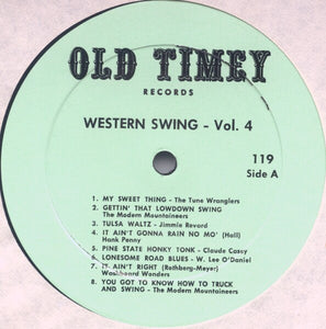 Various : Western Swing Vol. 4 (The 1930s) (LP, Comp, Mono)